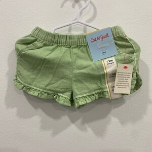 Cat & Jack Light Green Ruffle Shorts